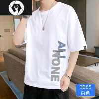 HongZun夏季短袖T恤男士2023新款宽松冰丝潮牌衣服薄款男装五分上衣体恤