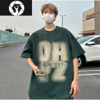 HongZun美式短袖t恤男款夏季设计感小众宽松广州十三行衣服