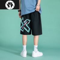 HongZun美式男士短裤2023年夏季潮牌薄款宽松外穿沙滩裤子五分中裤