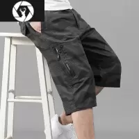 HongZun男士七分裤夏季薄款工装迷彩短裤宽松潮流外穿休闲大码中裤