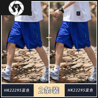 HongZun克莱因蓝短裤男夏季宽松直筒日系cityboy工装潮牌高街美式5分中裤