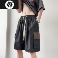 HongZun大码工装短裤男夏季薄款设计感小众潮牌美式高街休闲宽松五分裤子
