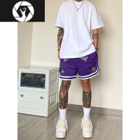 HongZun美式设计感字母印花篮球短裤男夏季ins潮牌百搭宽松运动五分裤子