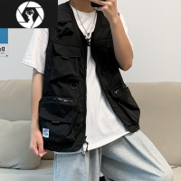 HongZun美式高街潮牌机能风多口袋工装战术马甲男女嘻哈宽松百搭背心外套