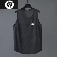 HongZun9XL大码冰丝背心网眼男薄款加肥加大坎肩潮休闲胖子健身运动速干