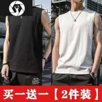 HongZun夏季新款坎肩男士背心无袖体恤薄款篮球运动健身潮服1/2件装纯色