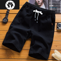 HongZun麻短裤夏薄款男士五分裤休闲亚麻潮流宽松运动沙滩裤子