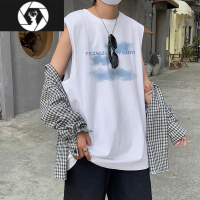 HongZun云朵字母运动背心男夏季ins潮流情侣坎肩马甲帅气大码宽松无袖T恤