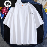 HongZun短袖t恤男女夏季圆领潮流体恤半袖白T打底衫大码衣服宽松