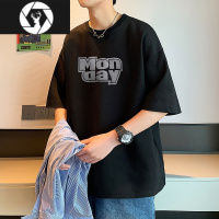 HongZun牛油果绿短袖t恤男夏季情侣宽松潮牌美式复古百搭青少年高街