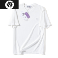 HongZun冰凉感的索罗纳圆领短袖T恤男夏季新品纯色青年高端男士体恤