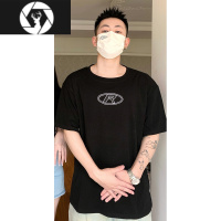 HongZun情侣装夏季美式圆领短袖T恤男小众设计感显瘦辣妹连衣裙一裙一衣