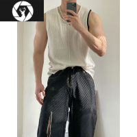 HongZun夏季美式背心男肌肉男生健身坎肩冰丝无袖t恤潮牌ins街头休闲