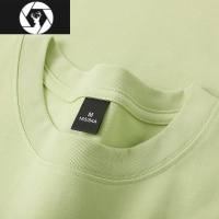 HongZun精梳棉320gt恤oversize牛油果绿短袖男夏季宽松情侣半袖