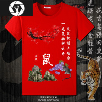 HongZun十二生肖短袖T恤儿童装亲子装姓氏宽松夏季男女情侣国潮