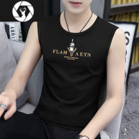 HongZun2件]莫代尔背心男士夏季冰丝薄款2023新款运动健身网红无袖T恤男