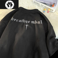 HongZun绿色320gt恤男夏季重工刺绣情侣短袖潮牌美式麂皮绒五分半袖