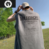 HongZun美式鹿皮绒无袖男t恤夏季潮牌痞帅炸街篮球背心大码健身马甲