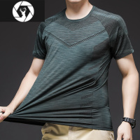 HongZun短袖t恤男士冰感2023年新款夏季薄款健身运动宽松速干冰丝打底衫T