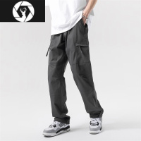 HongZun夏季薄款防水冲锋裤男宽松直筒潮牌痞帅机能风阔腿工装休闲长裤子