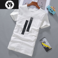 HongZun2023新款男士短袖t恤帅气丅半袖个性韩版潮流夏季男装修身上衣服