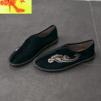 中国风男鞋唐装汉鞋2022春季新款鞋子男潮鞋韩版一脚蹬懒人豆豆鞋 简畅休闲鞋