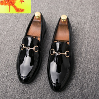 韩版男鞋英伦男士休闲鞋百搭社会小伙小皮鞋男豆豆尖头发型师潮鞋 简畅