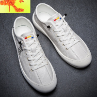 小白鞋男2022春季新款欧洲站男鞋薄底休闲板鞋网红ins潮男软皮鞋 简畅