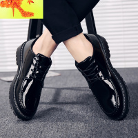 小皮鞋男韩版英伦潮流休闲男士内增高鞋子商务正装青年帅气黑色鞋 简畅休闲鞋