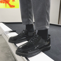 秋季商务正装英伦青少年黑色男士皮鞋韩版潮流百搭增高休闲工作鞋 简畅休闲鞋