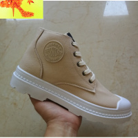 高帮帆布马丁靴男情侣款休闲厚底户外工装靴复古英伦风登山靴 简畅