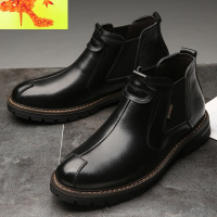 切尔西短靴高帮中帮英伦风鞋子欧美复古马丁靴工装男靴子 简畅