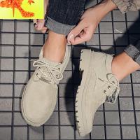 网红马丁鞋男春季帅气百搭潮流低帮靴子英伦风大头皮鞋潮牌工装鞋 简畅靴子 男