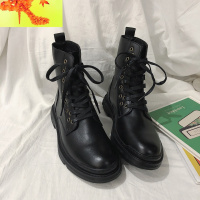 2022秋冬新款chic日韩时尚潮流百搭马丁靴男休闲复古高帮皮鞋男靴 简畅