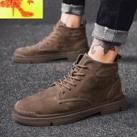 春秋季高帮男士马丁靴韩版潮流百搭高邦工装靴子中帮复古英伦潮鞋 简畅