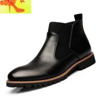 2022切尔西男靴潮流复古马丁靴男士英伦短靴子新款休闲高帮皮鞋男 简畅