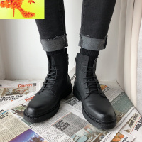 切尔西靴男中帮马丁靴男靴子英伦风高帮皮鞋短靴青年复古工装靴男 简畅