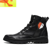摩托车靴子高帮骑行靴中邦男土皮面防水防滑机车靴户外骑车鞋踩踏 简畅靴子 男