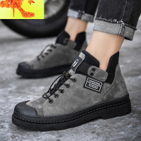 2022新款春季马丁靴皮靴雪地靴男士短靴百搭潮流高帮男靴工装男鞋 简畅