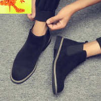 冬季新款马丁靴男士短靴英伦切尔西靴保暖棉鞋雪地棉靴男靴子皮靴 简畅