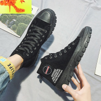 春季高帮马丁靴男英伦风休闲皮靴中帮帆布男鞋百搭潮鞋工装子 简畅