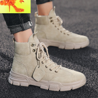 春季马丁男靴子高帮男鞋中帮英伦风沙漠休闲工装潮鞋韩版百搭短靴 简畅靴子 男