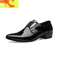 韩版皮鞋男尖头英伦潮流漆皮男鞋亮皮商务正装皮鞋西装透气结婚鞋 简畅休闲鞋