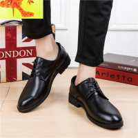 男士皮鞋男鞋黑色春季正装青年商务尖头休闲鞋伴郎结婚纱照鞋 简畅