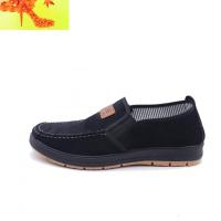 老北京布鞋男鞋防滑软底牛筋底一脚蹬爸爸老兆京布鞋男老白京布鞋 简畅