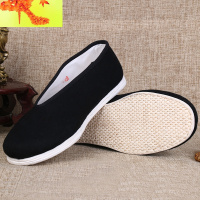 老北京布鞋男款手工千层底布底男鞋休闲圆口老头鞋单鞋太极鞋大码 简畅