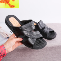 男士夏季新款沙滩鞋中老年拖鞋两用塑胶防滑耐磨休闲越南橡胶凉鞋 简畅