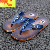 。夹脚拖鞋夏男人字拖英伦简约夏季沙滩凉鞋潮男装拖鞋透气防 简畅