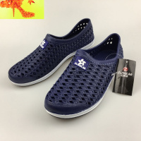 全包跟猪笼鞋男士雨天凉拖鞋素面洞洞懒人一脚蹬防滑软胶休闲鞋 简畅