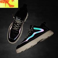 男鞋春季潮鞋2022新款板鞋男韩版休闲百搭网红夜光男士网面运动鞋 简畅